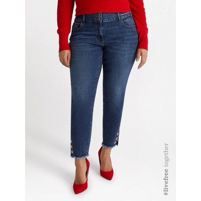 Jegging avec fentes et œillets en bas, fermeture double bouton FIORELLA RUBINO