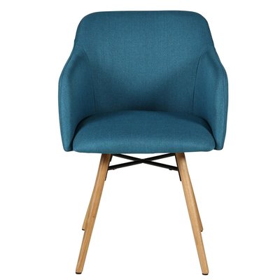 Chaise accoudoirs en tissu et pieds chêne naturel, May ZAGO