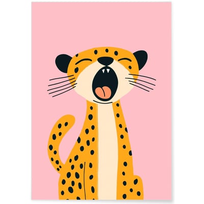 Affiche Guépard qui baille 2 L'AFFICHERIE