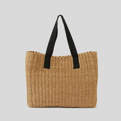 Panier en paille papier MONOPRIX