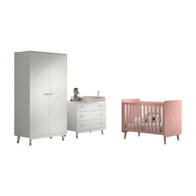 Billy set Commode armoire blanc lit rose VIPACK