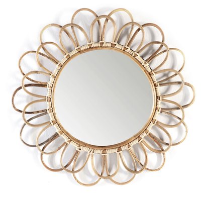 Miroir rond en osier, style bohème RECOLLECTION