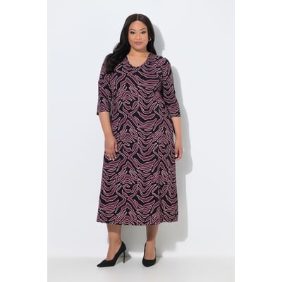 Robe longue, imprimé graphique, col en V ULLA POPKEN