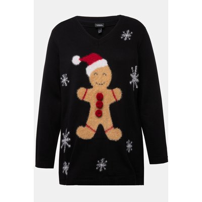 Pull de Noël à col en V et manches longues ULLA POPKEN