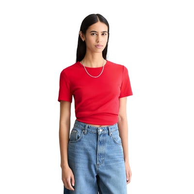 T-shirt slim en jersey côtelé doux MARC O’POLO DENIM