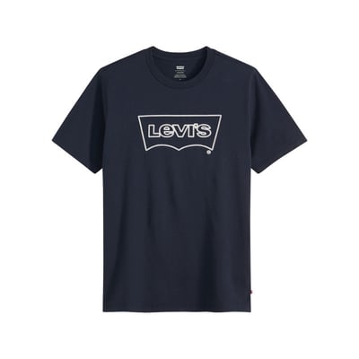 T-shirt en coton bleu marine avec col rond et logo de la marque LEVI'S