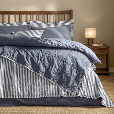 Hebden Quilted Stripe 100% Cotton Bedspread - 150x200cm YARD