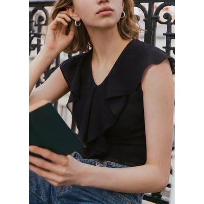 Blouse gaze volants MANGO TEEN