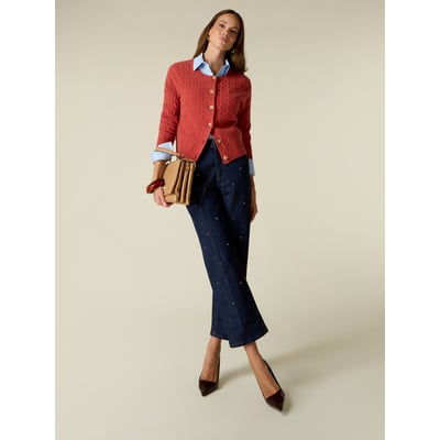 Jean cropped avec cristaux OLTRE
