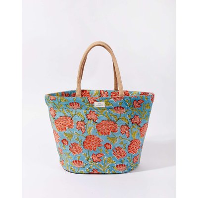 Sac panier réversible en jute imprimé JUTE LA FIANCÉE
