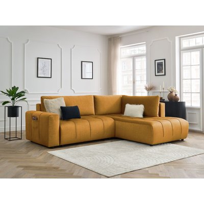 Canapé d'angle convertible 3 places en velours, ARSENE BOBOCHIC
