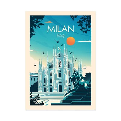 Affiche d’art 30 x 40 cm - Milan Italy - Studio Inception WALL EDITIONS