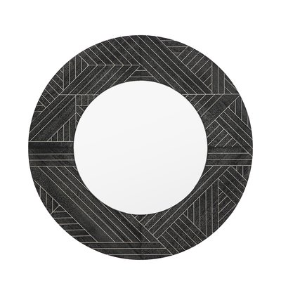 90cm Black Wood Round Mirror SO'HOME