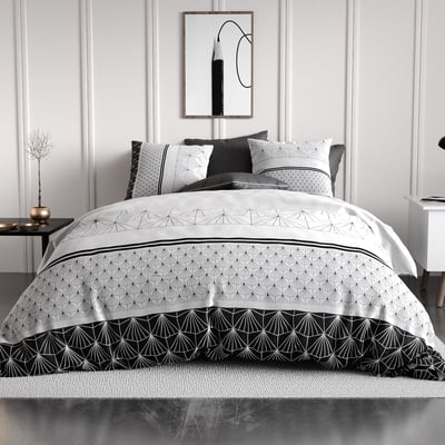 Parure housse de couette imprimée avec taie(s) en coton, Casta ATELIER DU COTON
