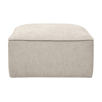 Pouf repose pieds en tissu effet velours vert kaki KERRY MILIBOO