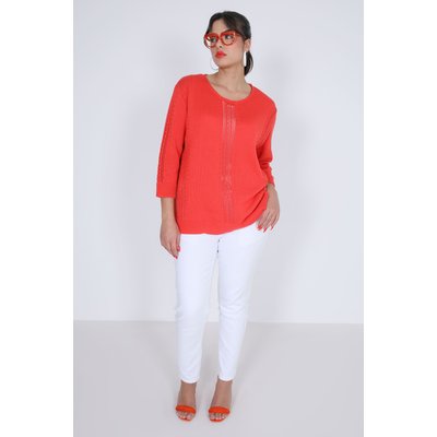 Pull en tricot avec bande ajouré JEAN-MARC PHILIPPE