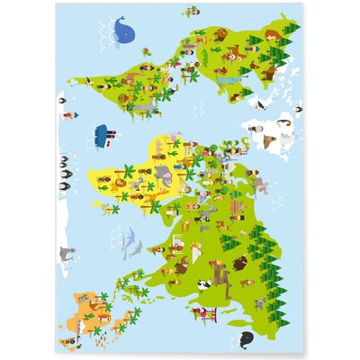 Affiche Carte du Monde Enfant L'AFFICHERIE