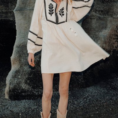Robe folk brodée PROMOD
