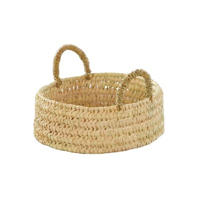 Panier plateau rond osier avec anses -  LOJI HOME MAISON