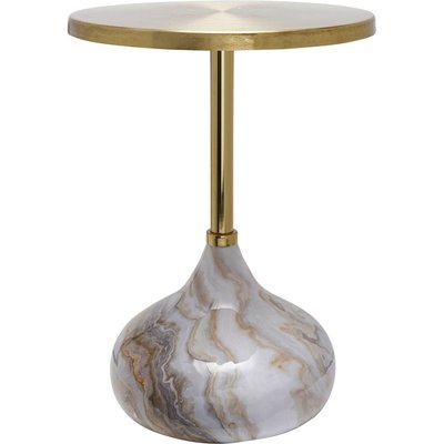 Table d'appoint effet marbre et doré design élégant RECOLLECTION