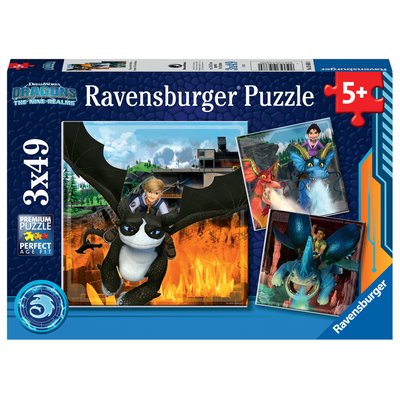 Puzzles 3x49 p - dragons : les neuf royaumes RAVENSBURGER