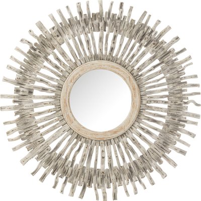 Miroir soleil rond en bois  lavé style bohème chic RECOLLECTION