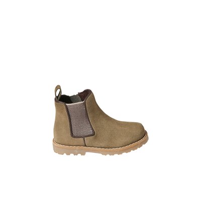 Boots en cuir zippées et élastiquées VERTBAUDET