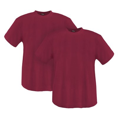 Lot de 2 T-shirts Adamo coton avec manches courtes et col rond  bordeaux ADAMO