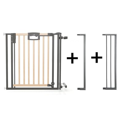 Barrière d'escalier à pression Easylock Plus  bois/métal 108 cm - 116,5 cm Nature/Noir GEUTHER