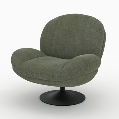 Fauteuil pivotant en tissu effet velours - RICCI RENDEZ-VOUS DÉCO