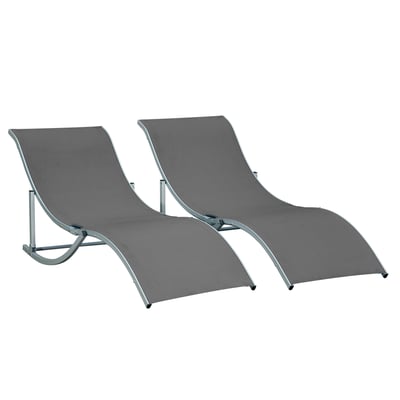 Ensemble de chaises longues Aluminium Gris OUTSUNNY
