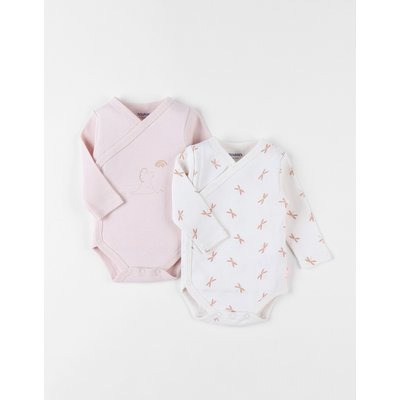 Lot de 2 bodies Popsie en coton, écru/rose clair NOUKIE'S