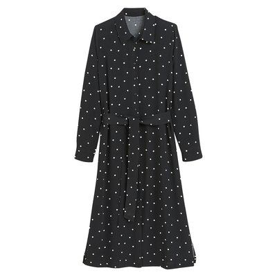 Vestido às bolas estilo camisa, comprimento midi LA REDOUTE COLLECTIONS