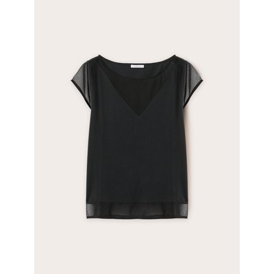 T-shirt en jersey avec inserts en georgette MOTIVI