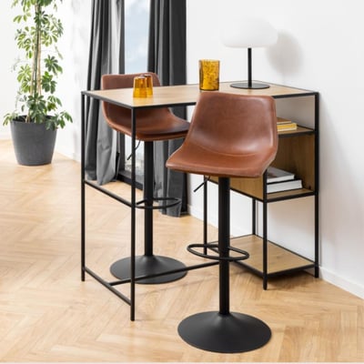 Tabourets de bar simili piétement tulipe métal noir (lot de 2) - JACK HELLIN, DEPUIS 1862
