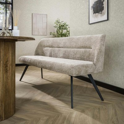 Banquette de salle à manger en velours texturé sable 180 cm MELBOURNE PIER IMPORT