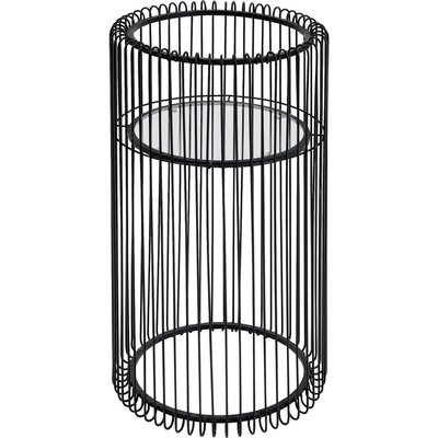 Table d'appoint ronde en verre et acier, WIRE KARE DESIGN