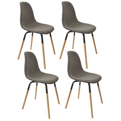 Lot de 4 Chaises scandinave en tissu et métal TOILINUX
