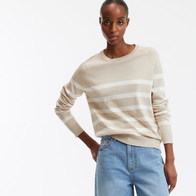 Pull basique col rond, manches longues, rayé LA REDOUTE COLLECTIONS