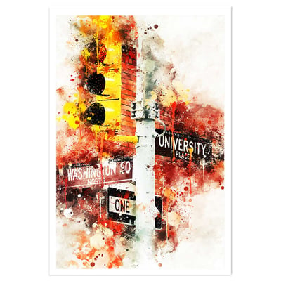 Affiche traffic lights university place HEXOA