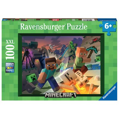 Puzzle 100 pièces XXL - Monstres de Minecraft RAVENSBURGER