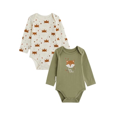 Lot de 2 bodies bébé manches longues Ginkgo PETIT BEGUIN