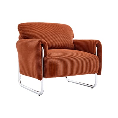 Fauteuil vintage velours côtelé armature chromée VINTAGE SWEEEK