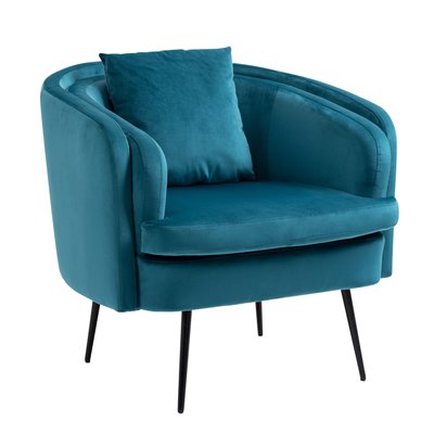Fauteuil de salon métal et velours, DUKE NORDLYS