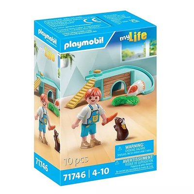 My Life Enfant avec 2 cochons d'Inde et aire de jeux PLAYMOBIL