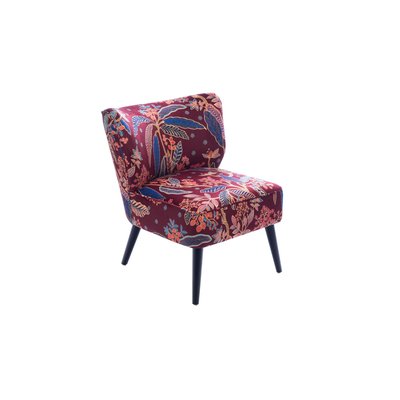 Fauteuil crapaud en velours prune à motifs - VIOLETTE AMADEUS