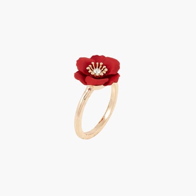 Bague fleur rouge BALABOOSTE