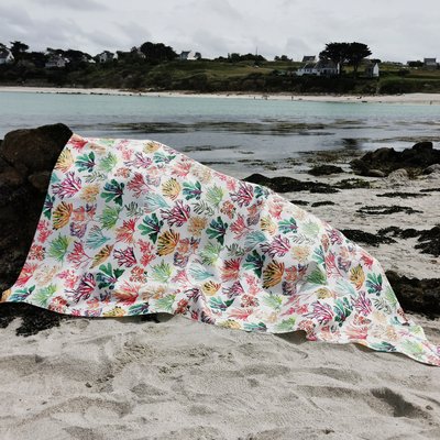 Nappe coton enduit ronde ou ovale Algues FLEUR DE SOLEIL