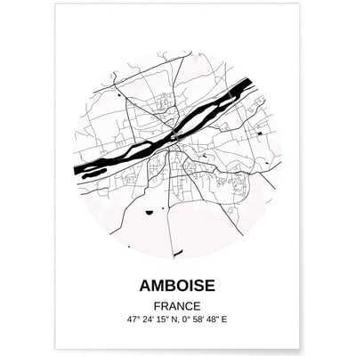 Affiche Carte Amboise L'AFFICHERIE