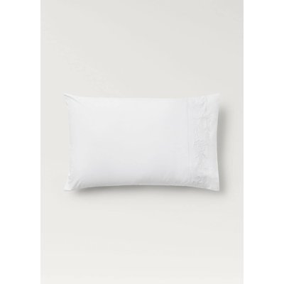 Deux taies d'oreiller coton brodé à la main fleur 50x75 cm MANGO HOME